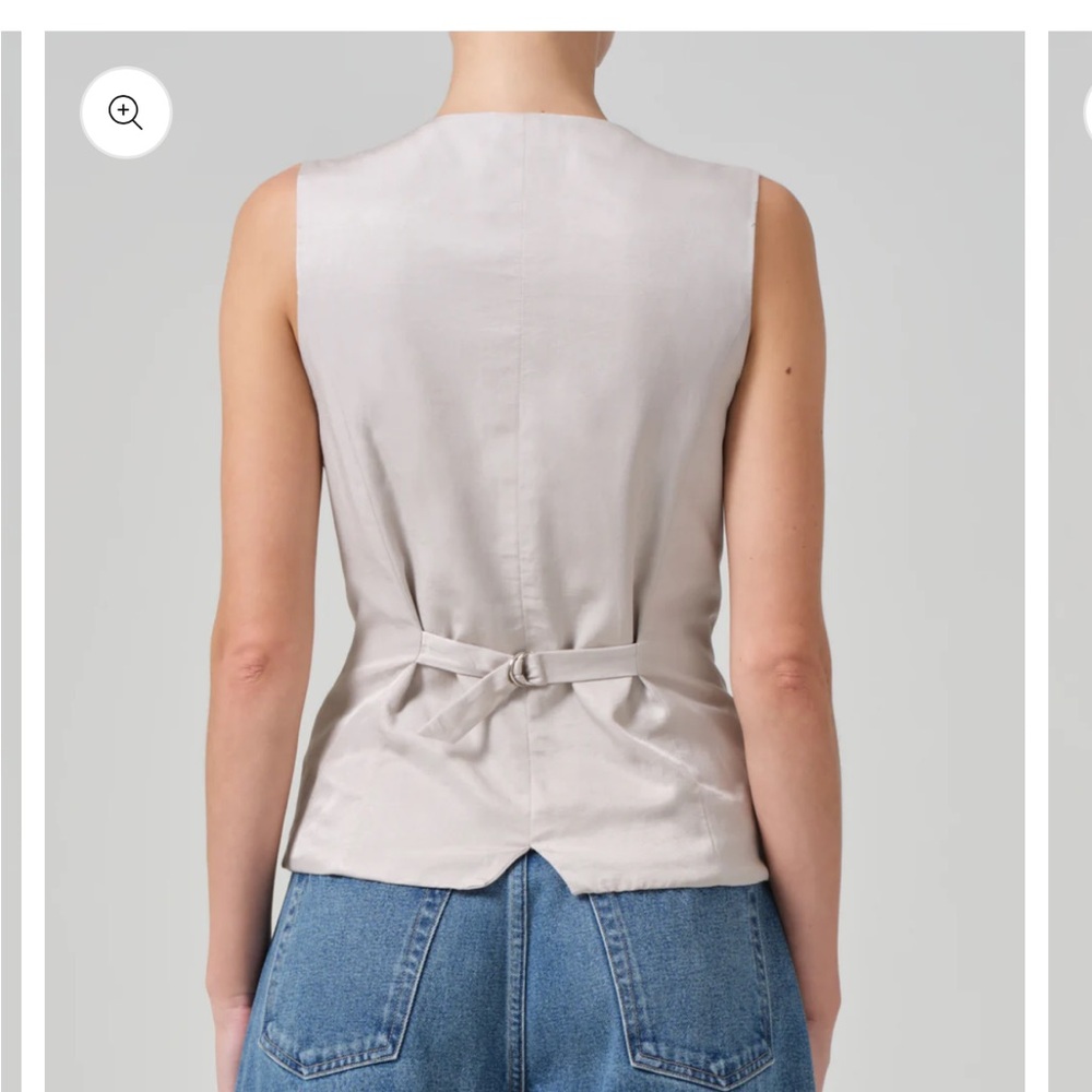 Citizens of Humanity Jasmin Long Vest Normandie Blue MSRP $298 NWT - Picture 2 of 14